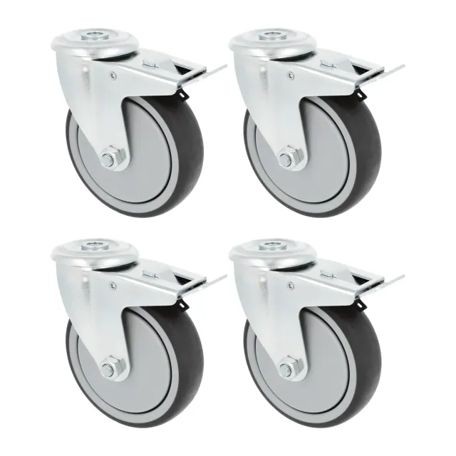 Amig Set 4 Ruote Girevoli con Freno 100 mm 110 kg
