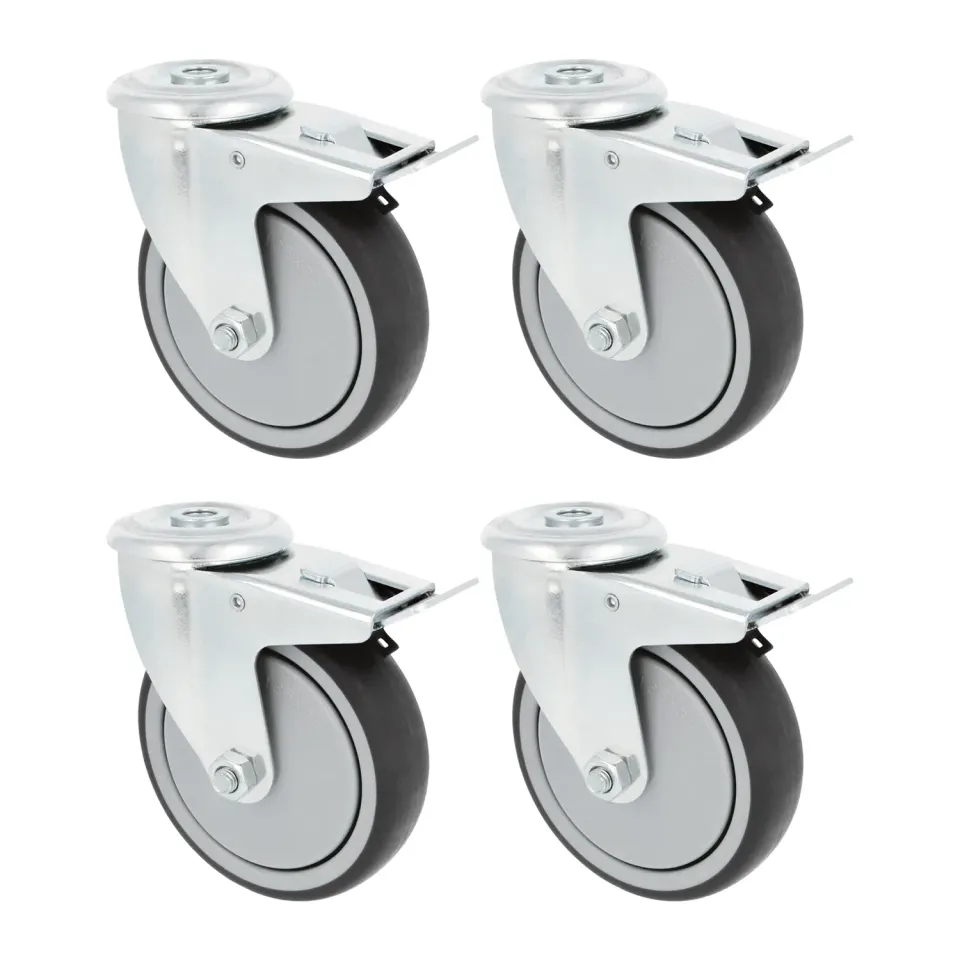 Amig Set 4 Ruote Girevoli con Freno 100 mm 110 kg