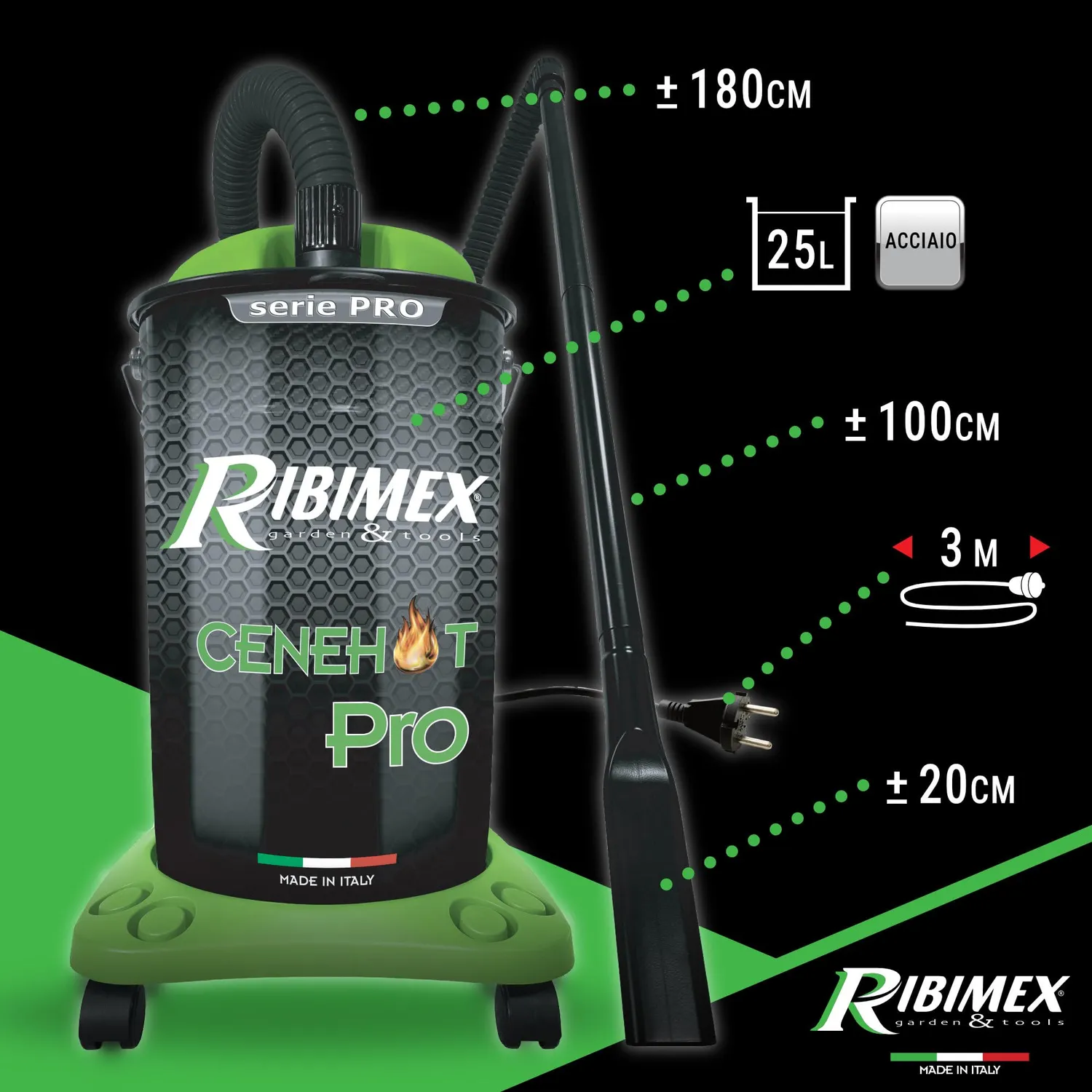 Ribimex Cenehot PRCEN005 aspiracenere 18 L 40°C