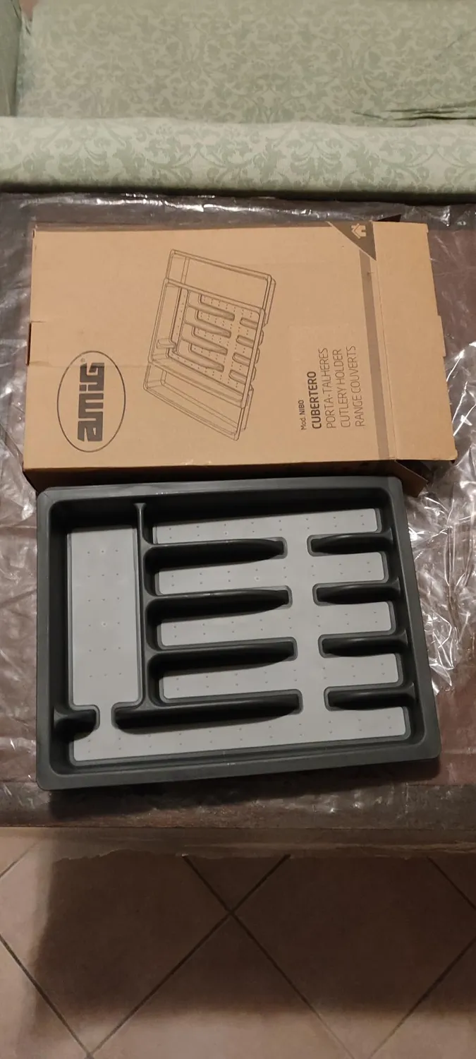 Amig Nibo portaposate estensibile da cassetto grigio