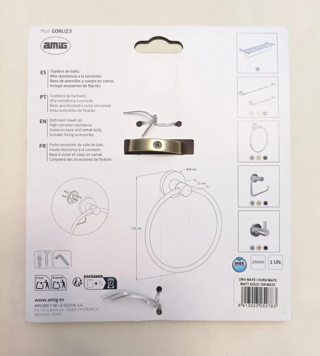 Amig Gorliz-3 portasciugamani bagno argento cromo lucido