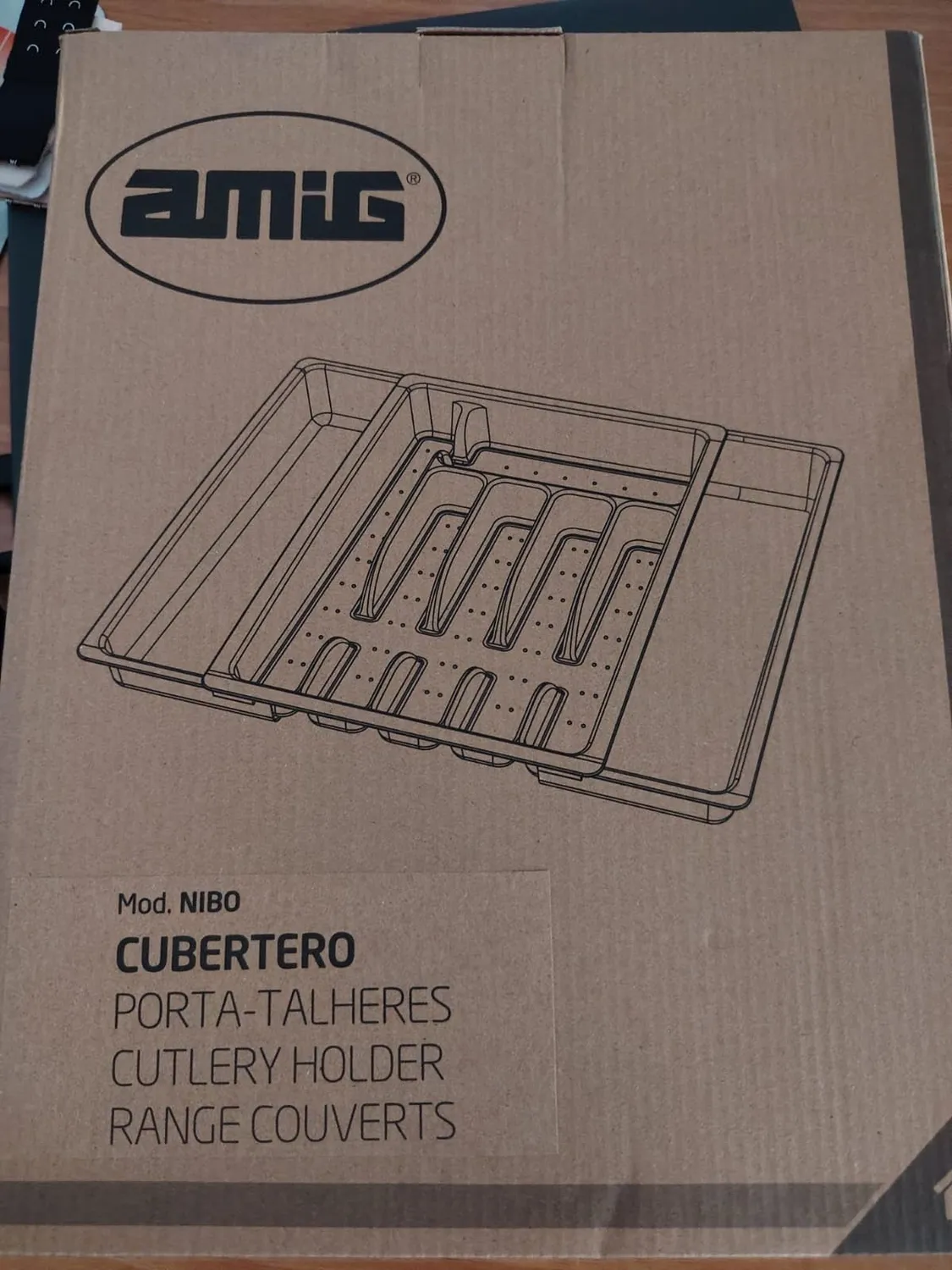 Amig Nibo portaposate estensibile da cassetto grigio