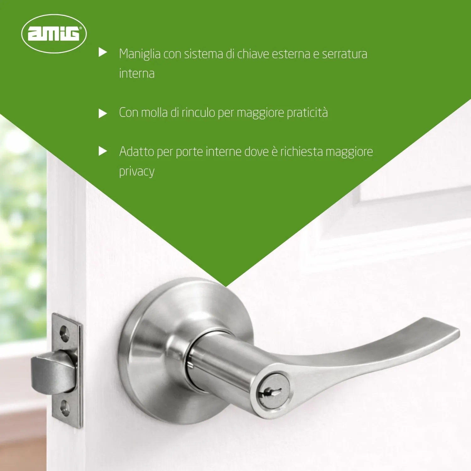 Amig Maniglia Sinistra Rosetta Zamak Argento 60/70 mm