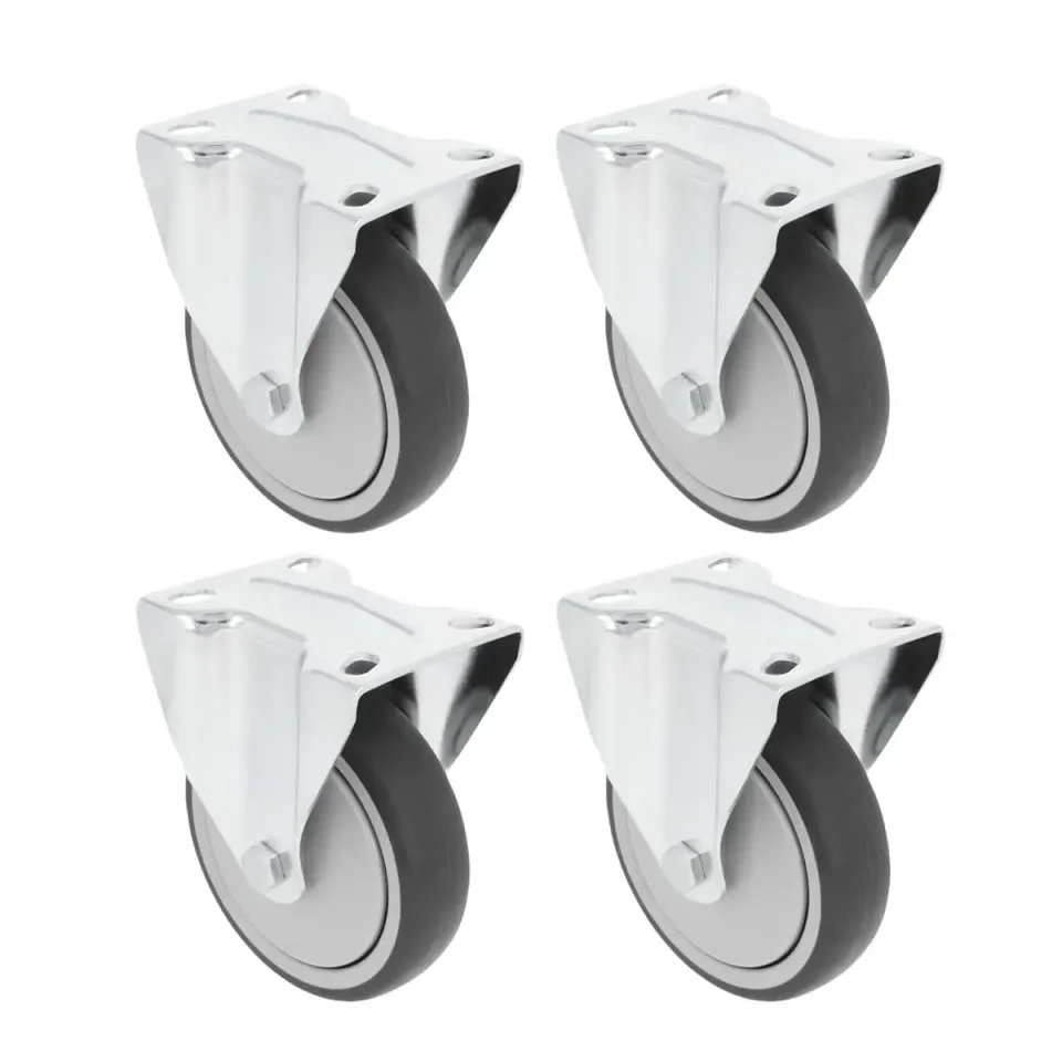 Amig Set 4 Ruote Fisse Ø100 mm 110 Kg Grigie