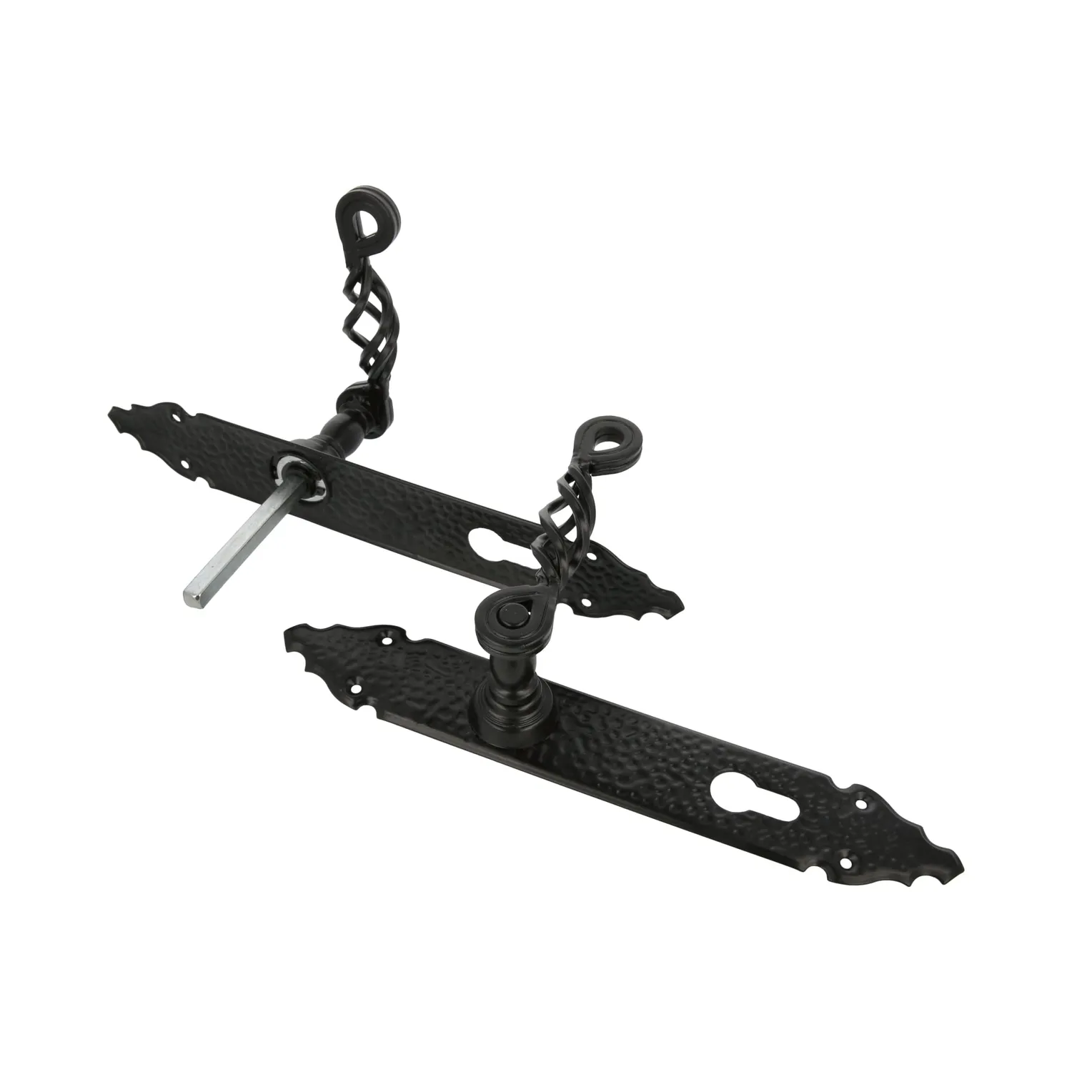Amig maniglia piastra martellata 280 mm nera privacy