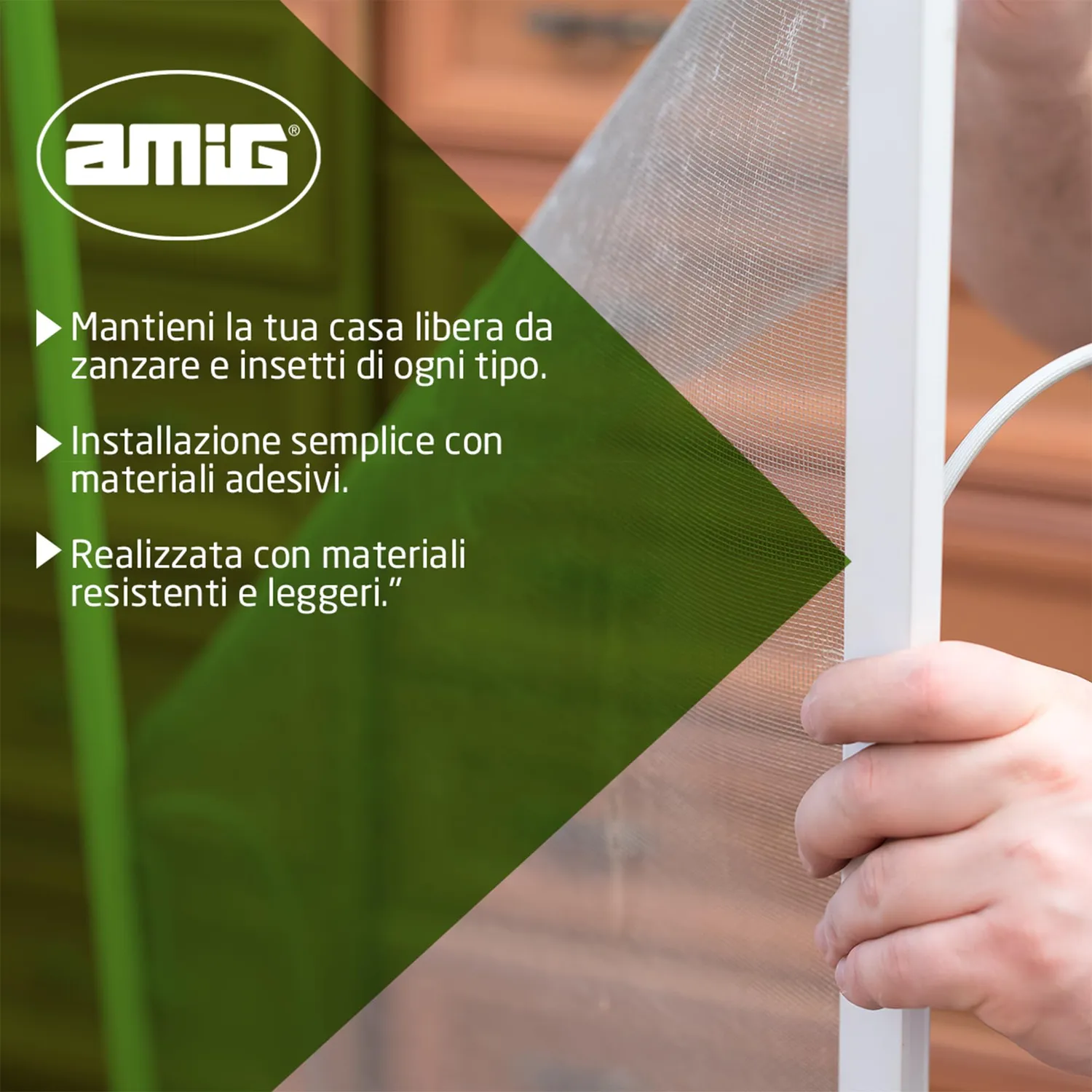Amig Telo Zanzariera Fibra Vetro 120x300 cm Bianco