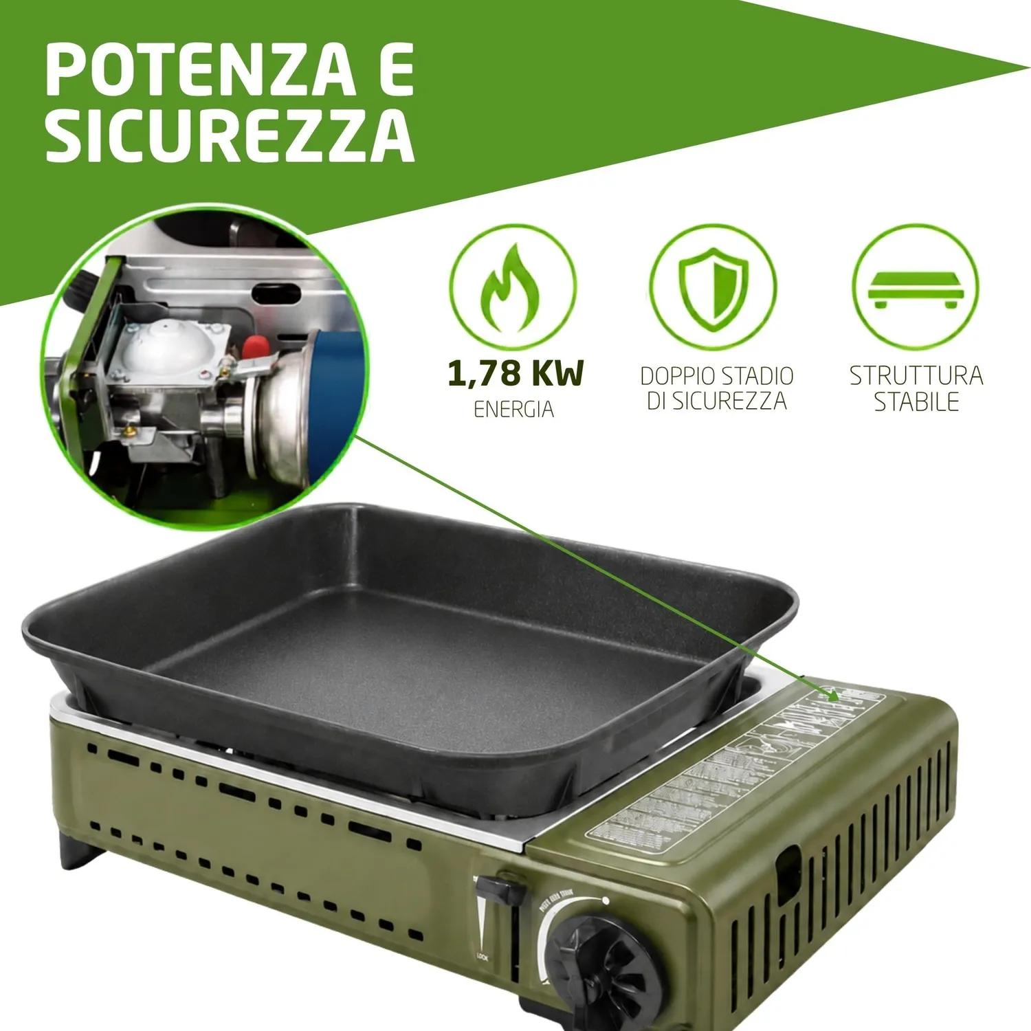Amig BBQK01 cucina gas campeggio grill 1,8 kW piastra