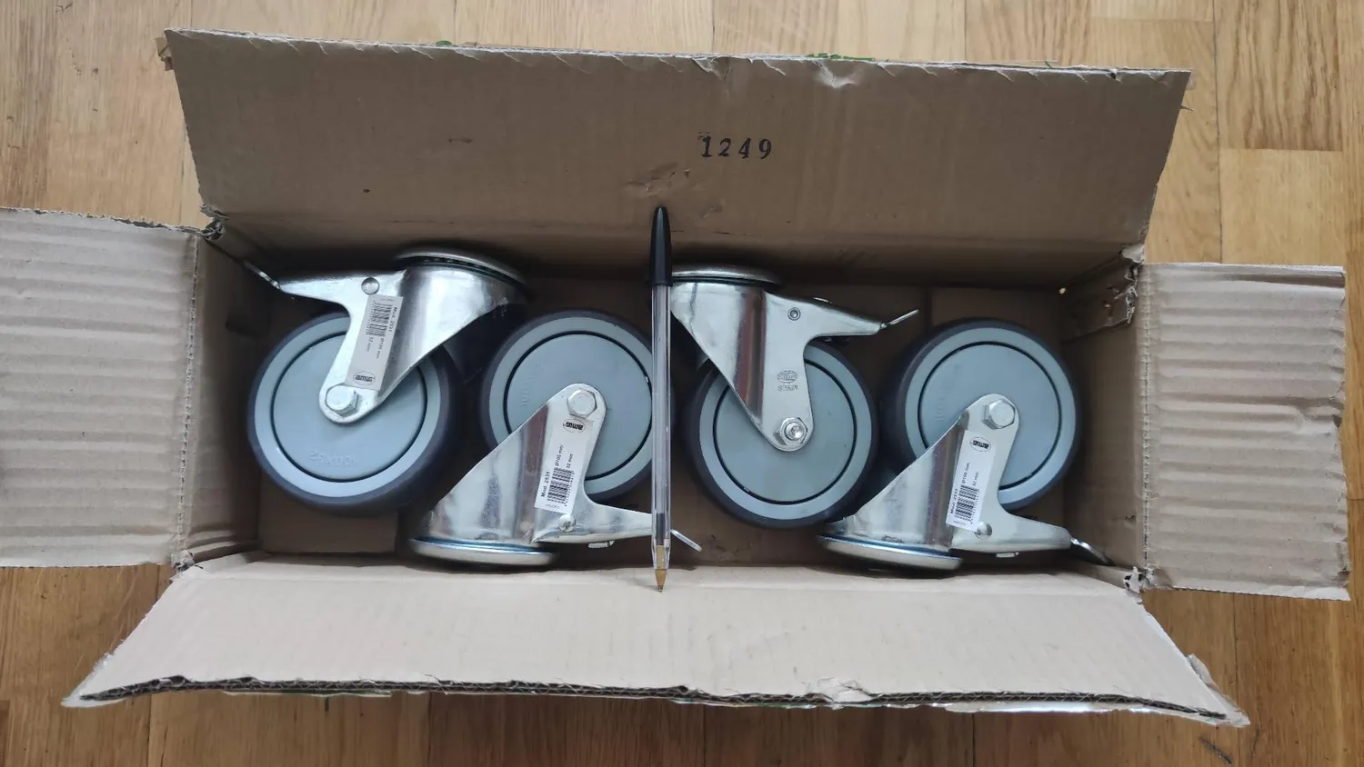 Amig Set 4 Ruote Girevoli con Freno 100 mm 110 kg