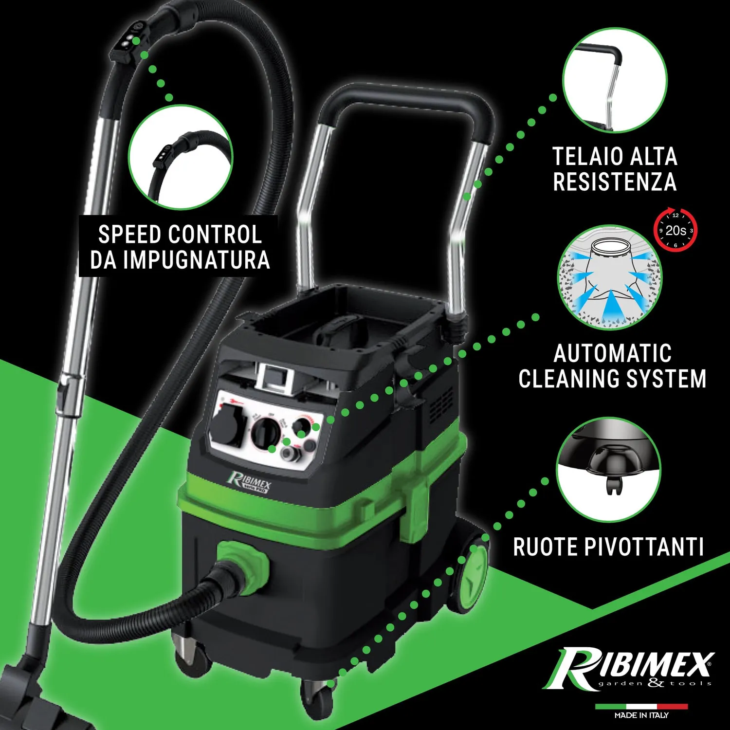 Ribimex Aspirix Pro PRASP40M aspiratore 40 L classe M
