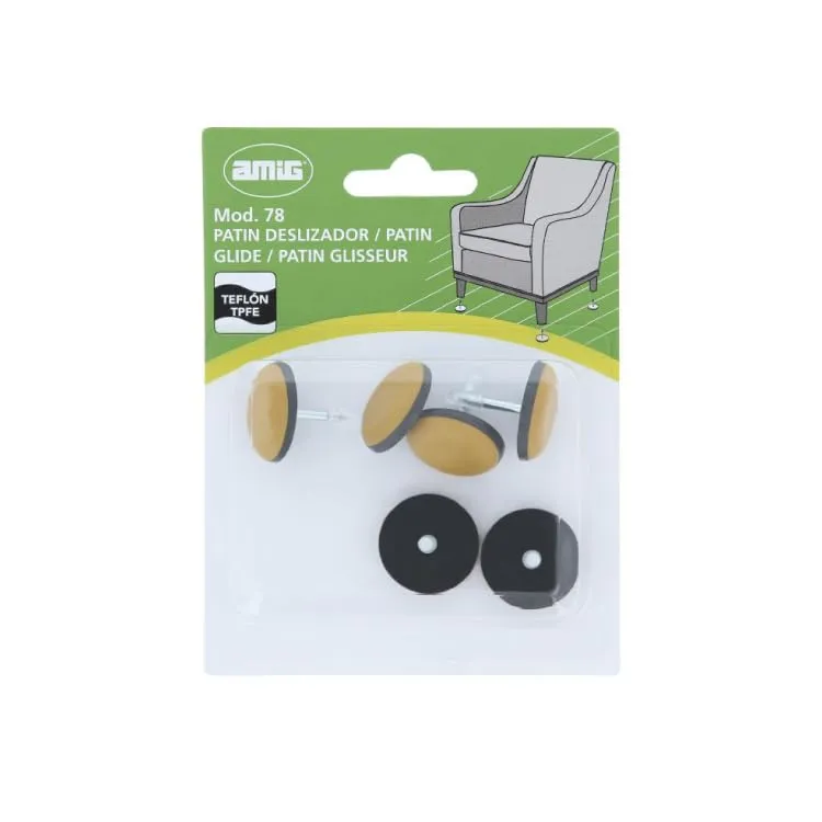 Amig 78 pattino scorrevole teflon 22 mm marrone