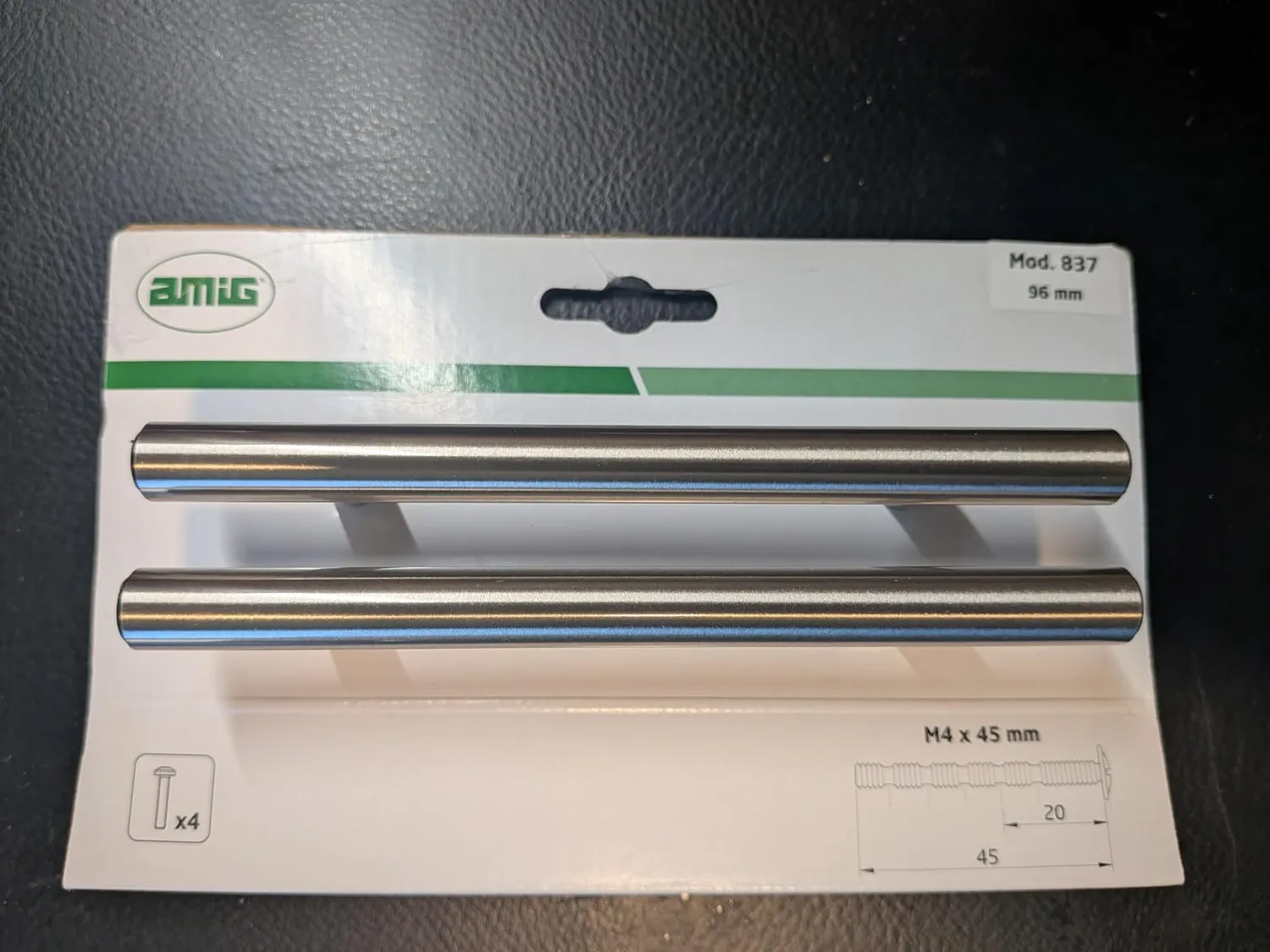 Amig 837 Maniglie per Mobili 96 mm Nichel 2 pz Acciaio
