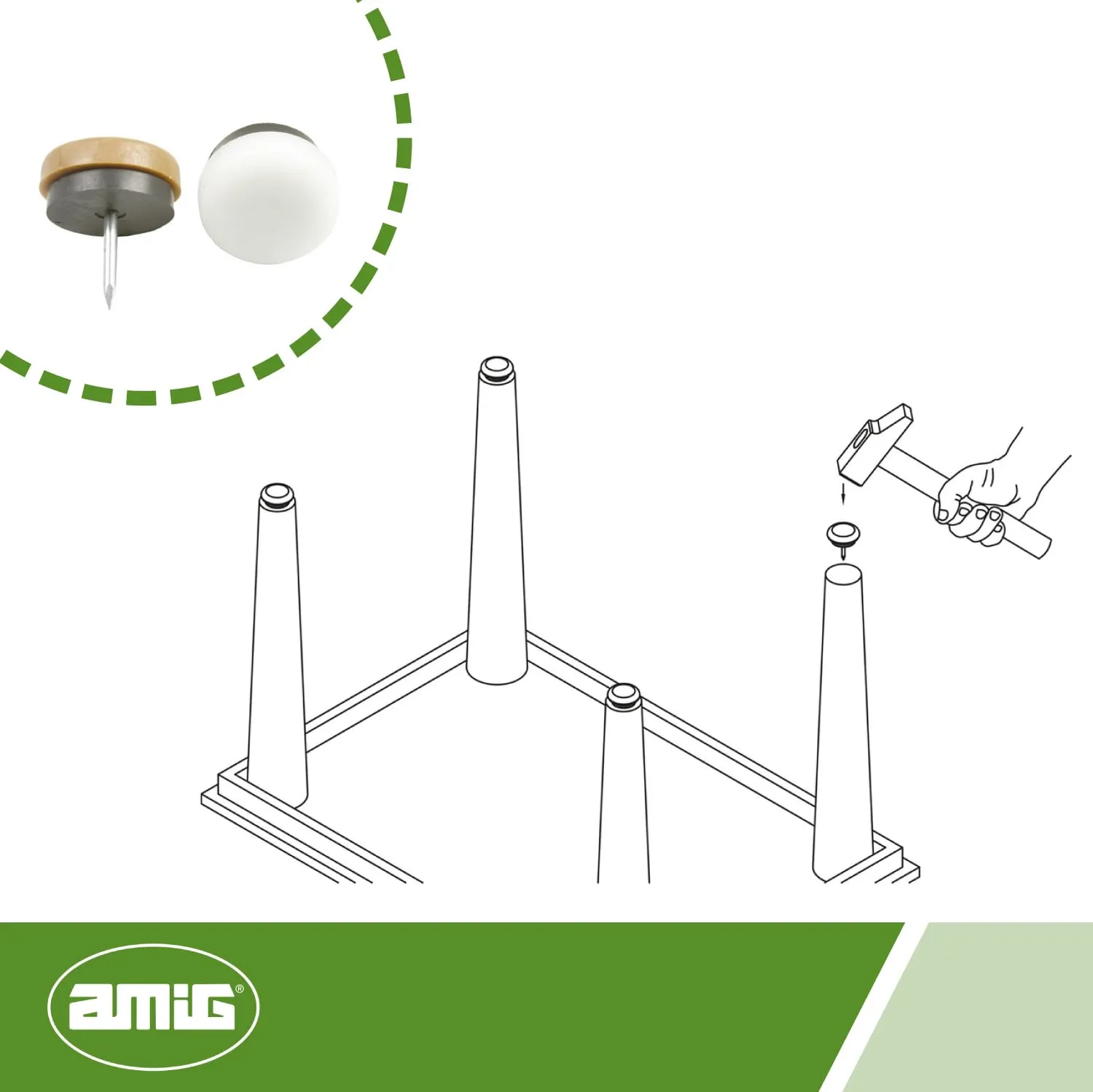 Amig 70 puntale con chiodo 16 mm marrone per gres