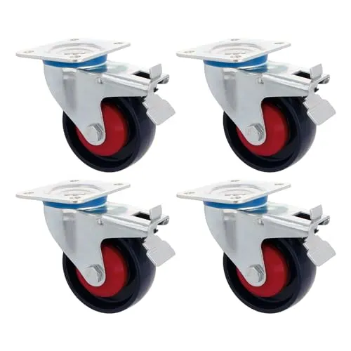 Amig Set 4 Ruote Ø 100 piastra con freno blu 250 kg
