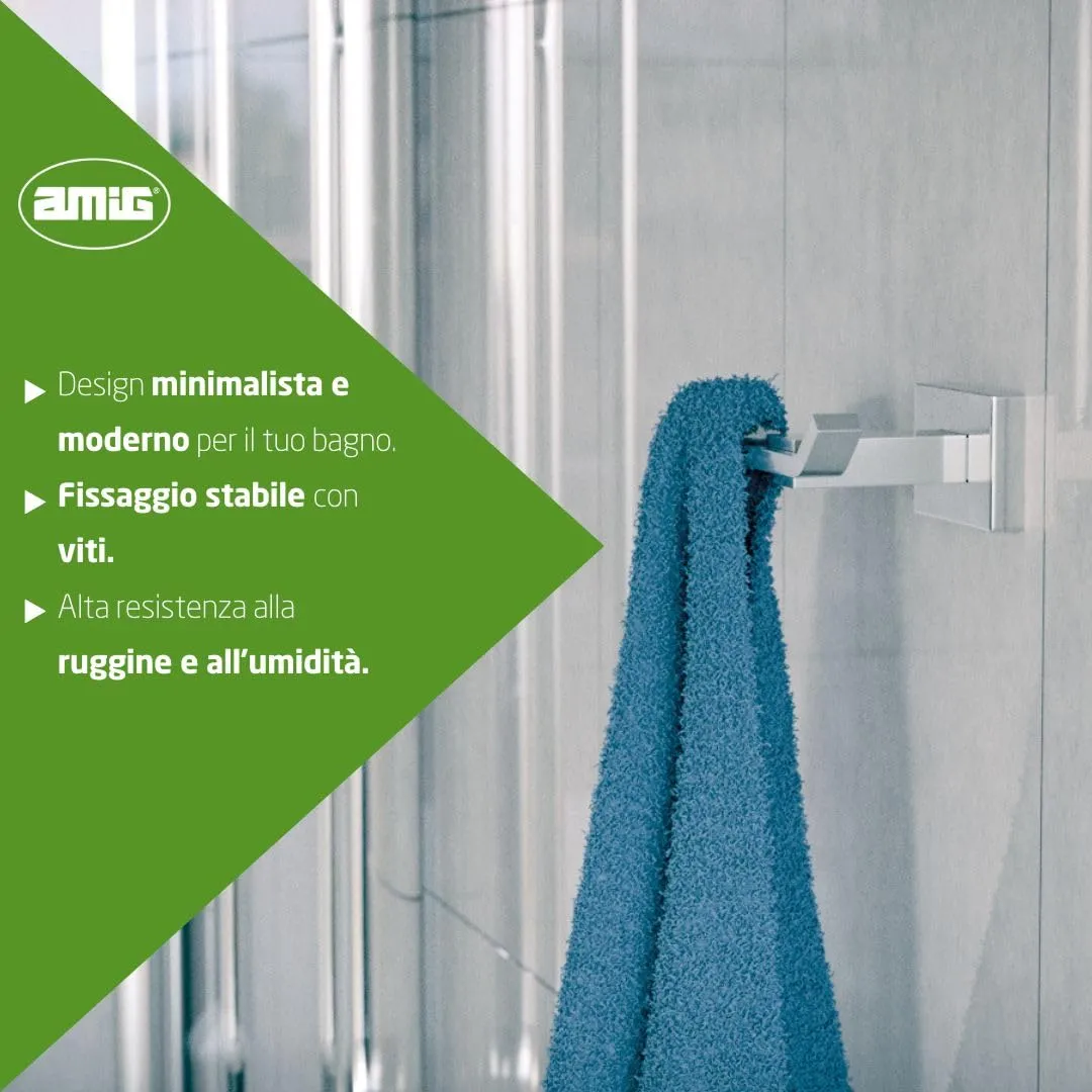 Amig Mod. 8 gancio portasciugamani 71x76x35 mm cromo