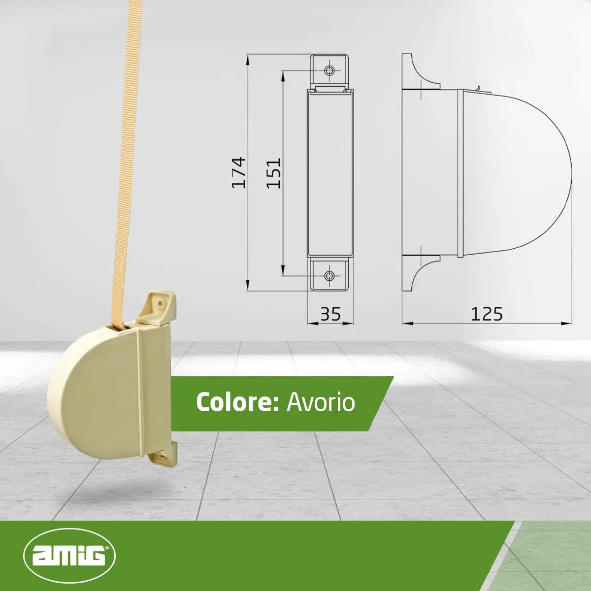 Amig avvolgitore tapparella esterno avorio PVC