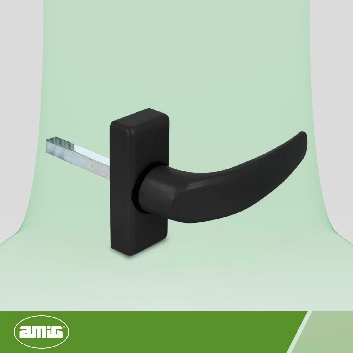 Amig Delta Maniglia Rosetta Alluminio Nera 121x72 mm