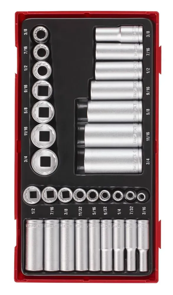 TengTools TT1 set bussole 32 pezzi 1/4" 3/8" AF