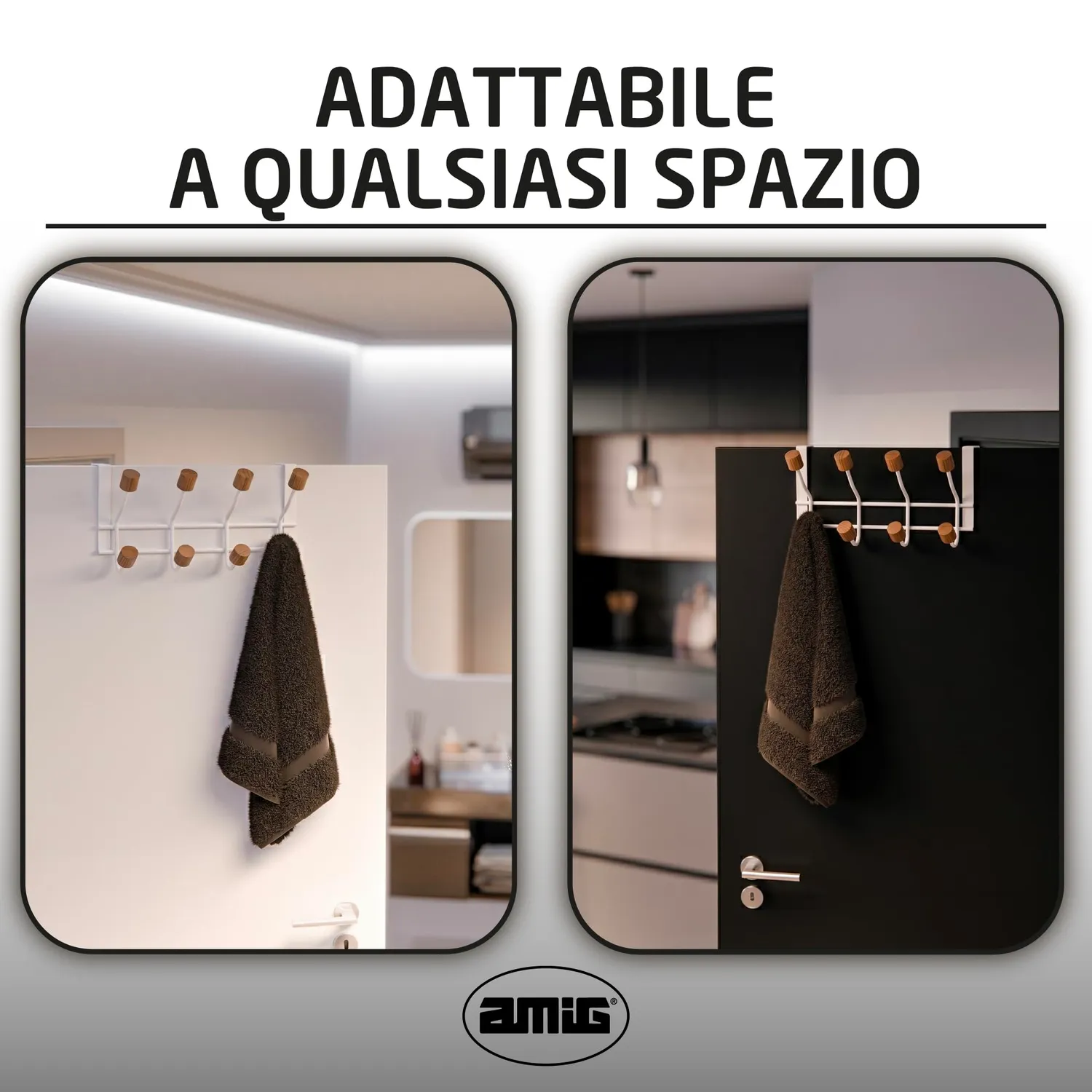 Amig CP47 appendiabiti da porta bianco 280 mm 2 pezzi