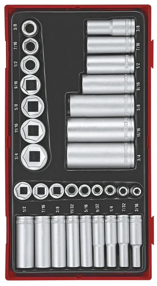 TengTools TT1 set bussole in pollici 32 pezzi 6pt