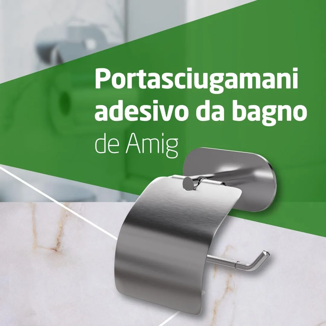 Amig Ea-4 portarotolo adesivo argento opaco inox