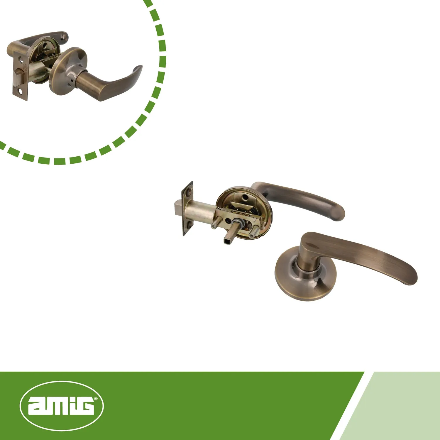 Amig Set Maniglie Porte Interne Zamak Cuoio 60/70 mm