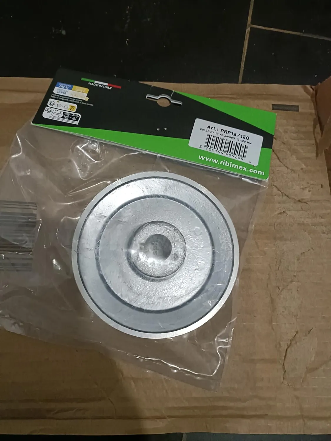 Ribiland puleggia alluminio 120 mm asse 19 mm