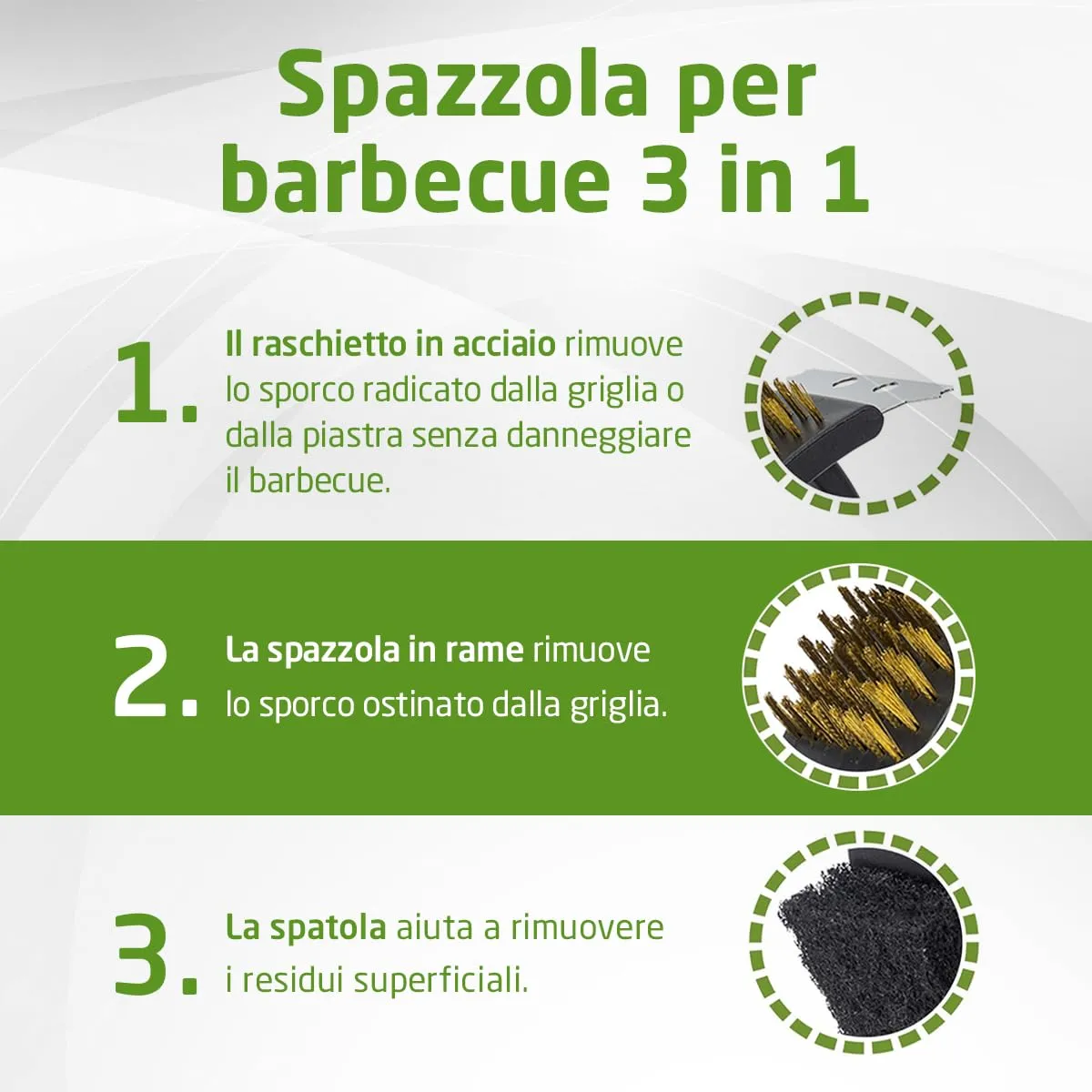 Amig Fireplus Spazzola Barbecue 3 in 1 Rame 16,5 cm