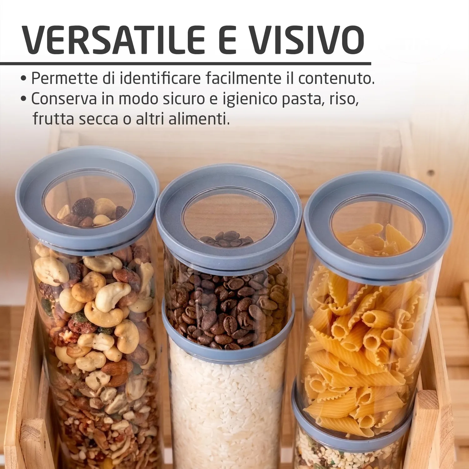 Amig Oru Barattoli Vetro Ermetici 5 pz Pasta Riso