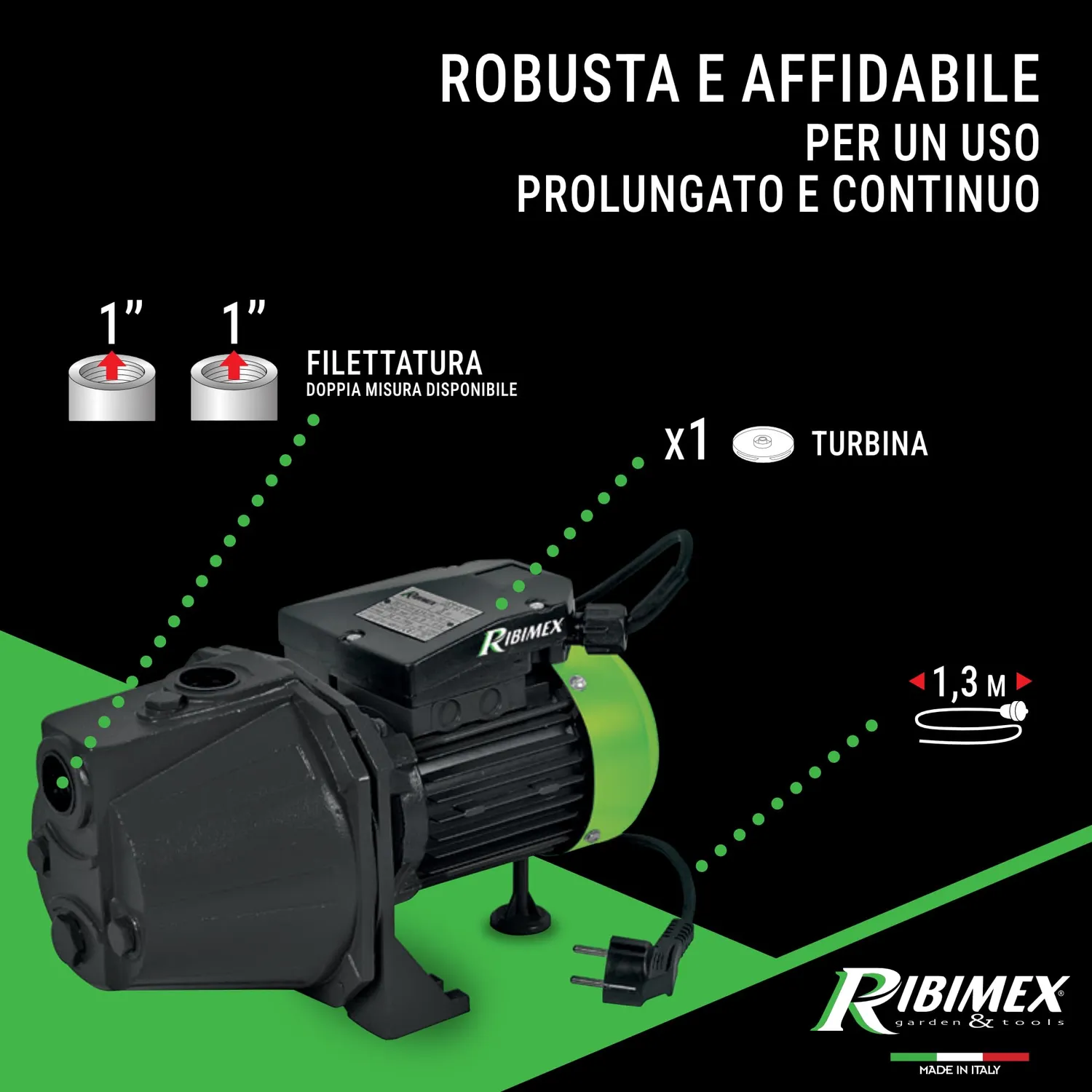 Ribiland Ribimex JET 101 Pompa Superficie 2700 L/h 970 W