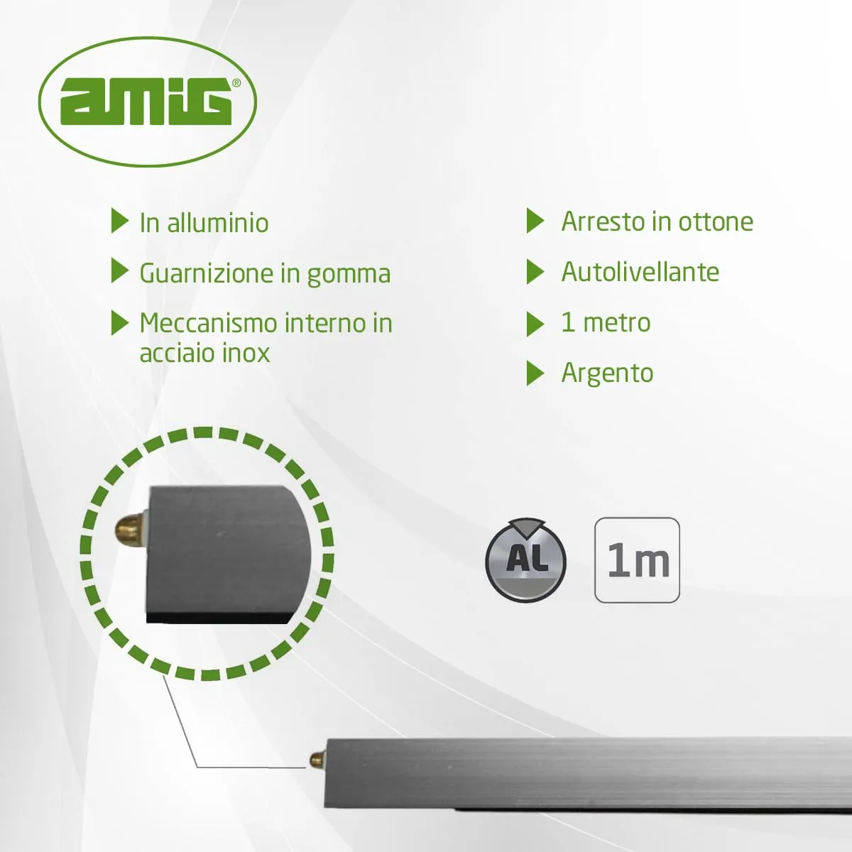 Amig guarnizione automatica porta 1 m argento