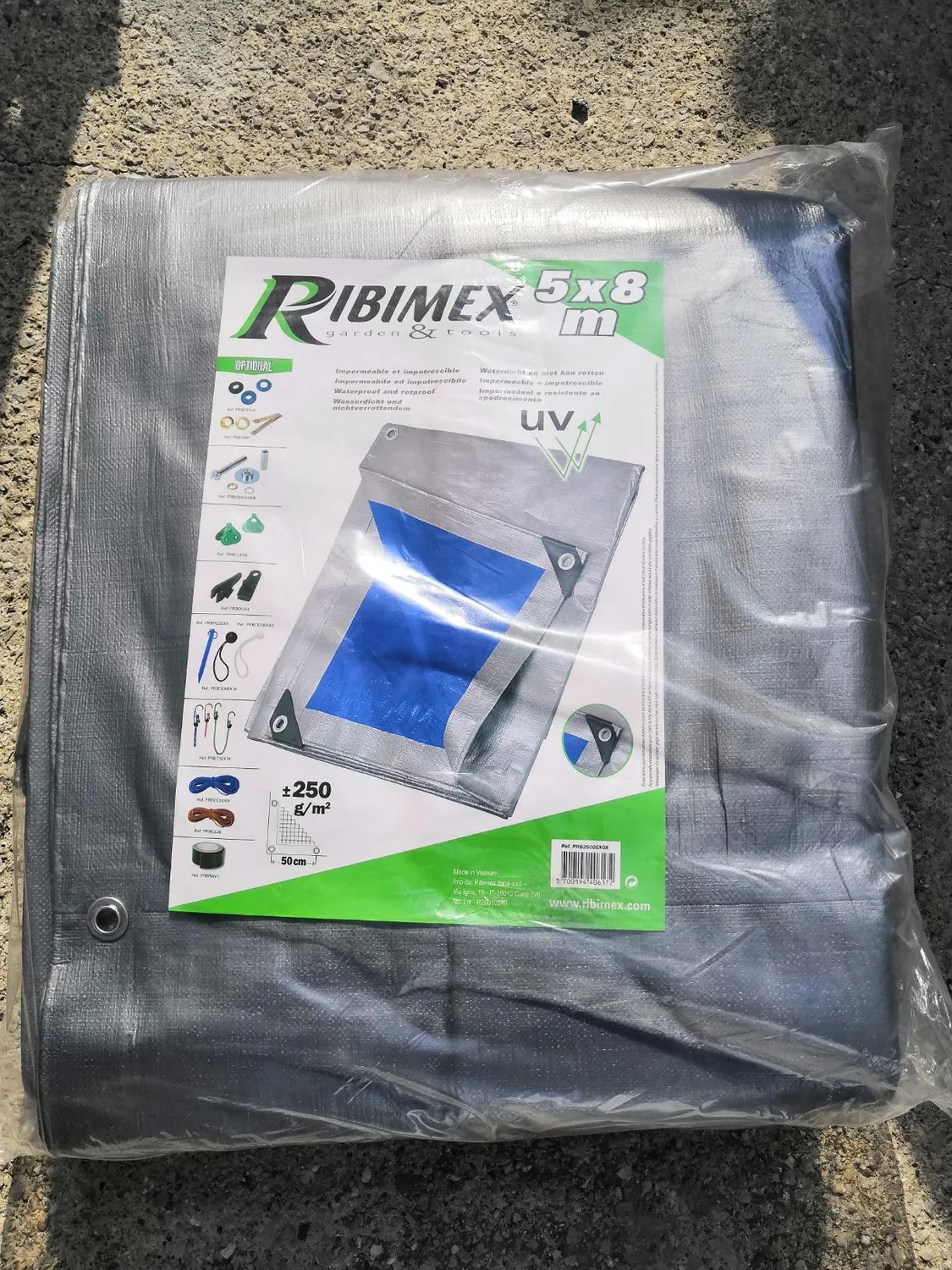 Ribimex PRO 5x8 m Telone Impermeabile 250 g/m²