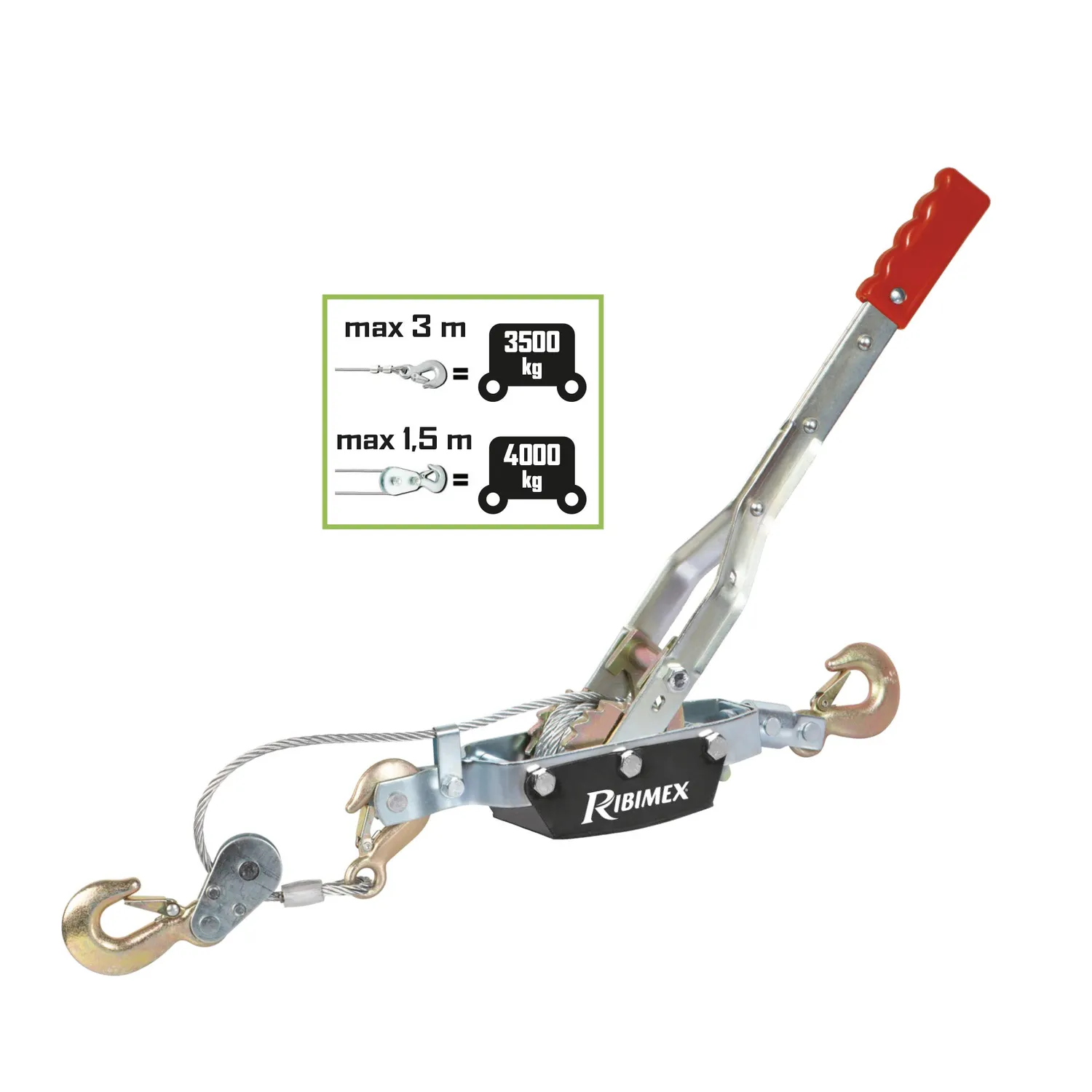 Ribiland-Ribimex PRTIRF4T argano manuale a fune 4 tonnellate