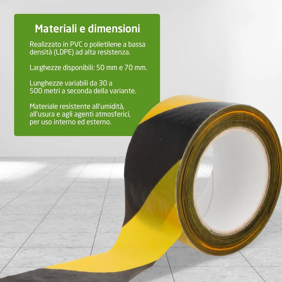 Amig nastro segnaletico giallo-nero 70 mm 15 rotoli