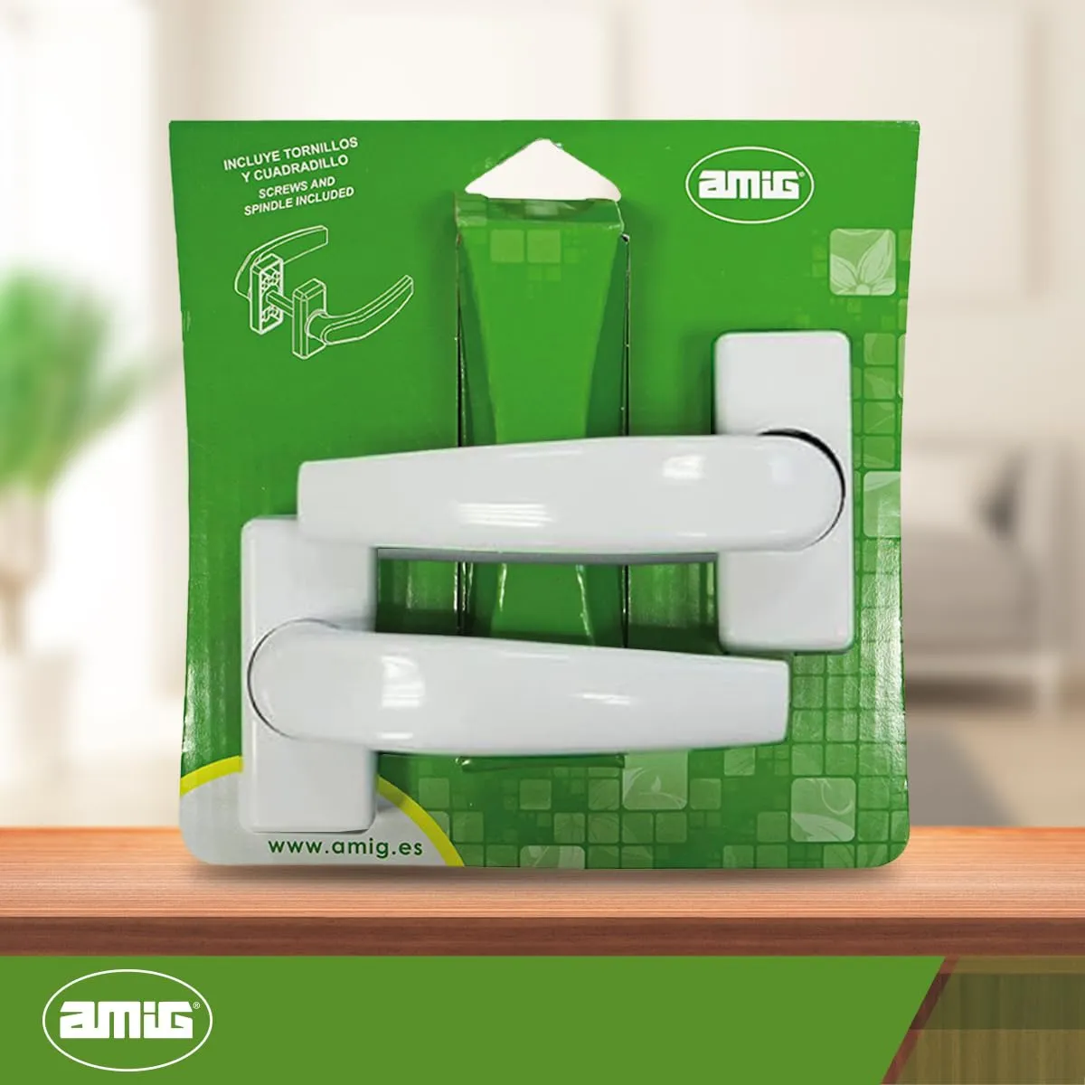 Amig Delta Set Maniglie Rosetta Alluminio Bianche 8 mm
