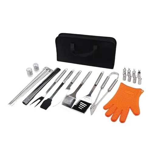 Amig AM18 Kit 28 Accessori Barbecue Inox in Valigetta