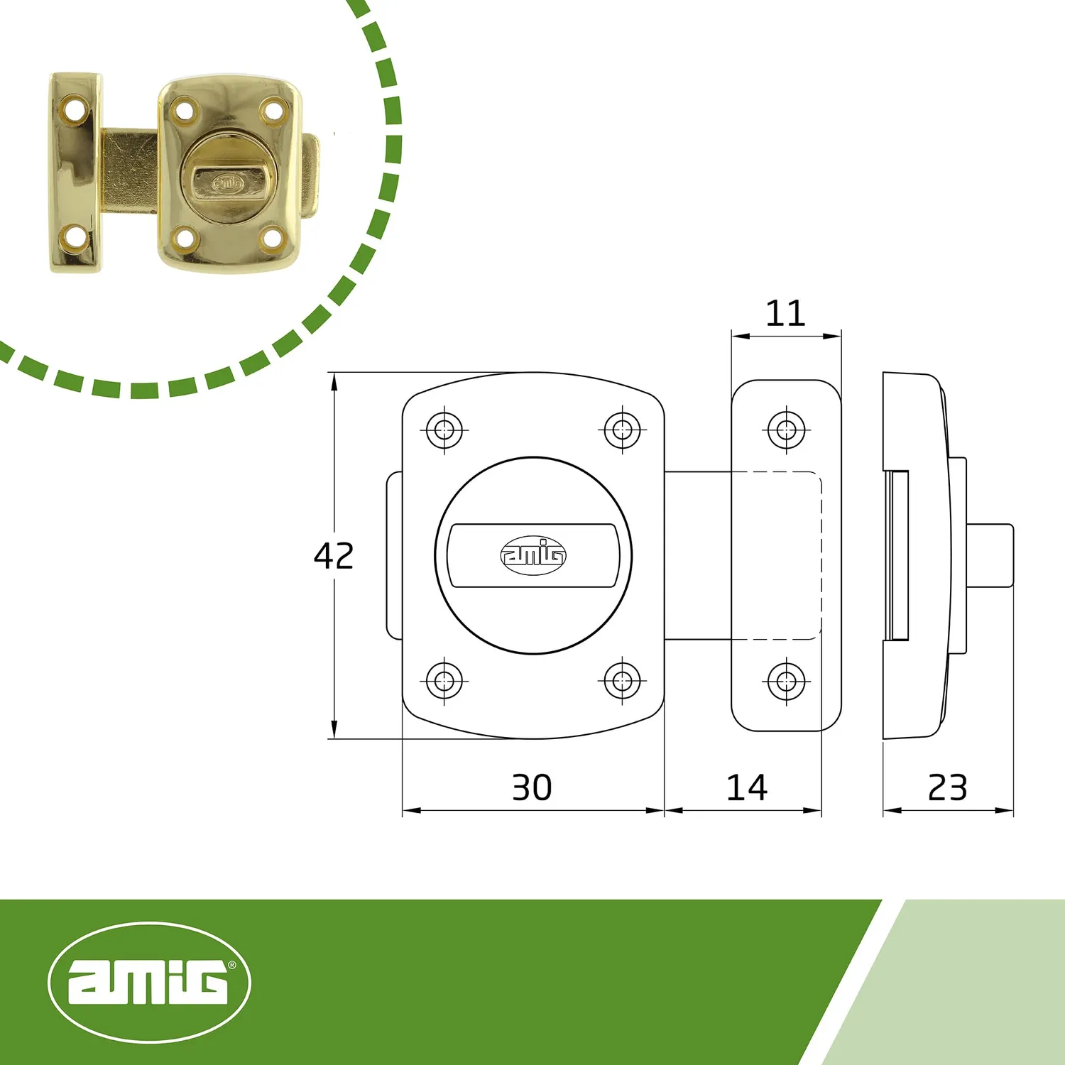 Amig 408-9,5 Sinistro bullone flangia multicolore