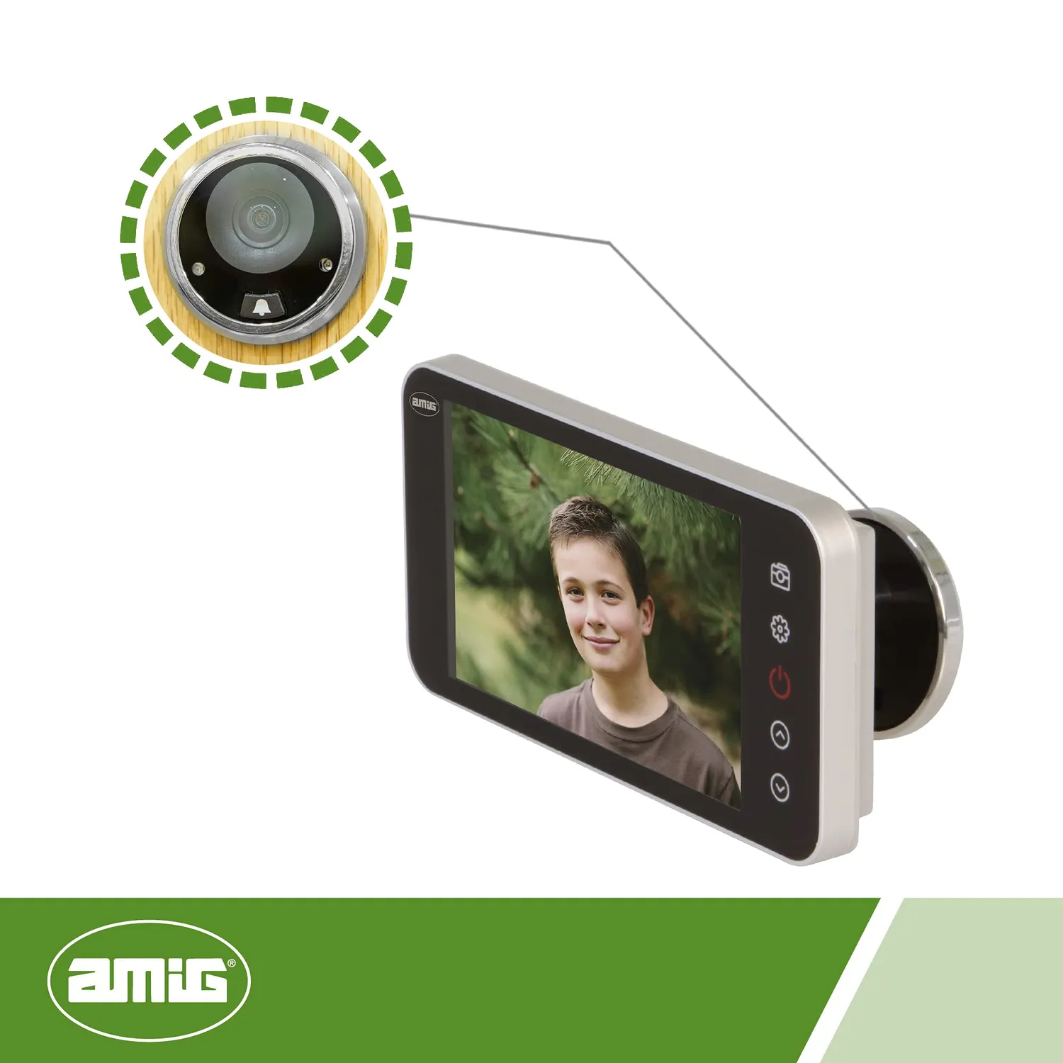 Amig spioncino digitale porta 4" argento 160°