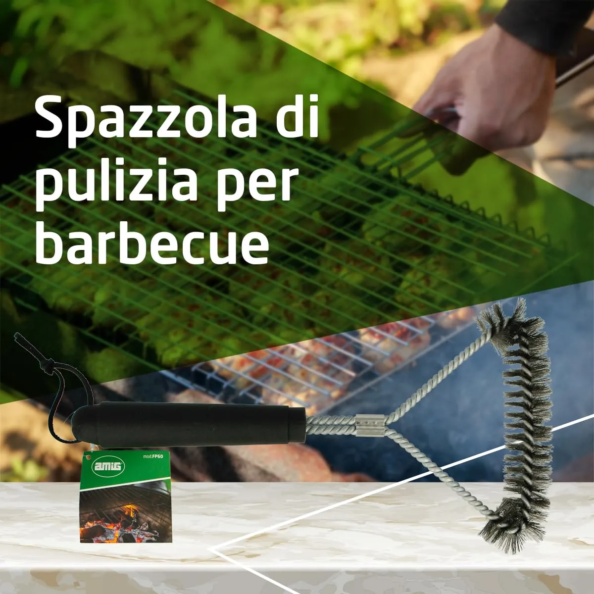 Amig Fireplus spazzola barbecue acciaio 30,5 cm