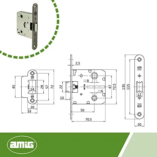 Amig 2000 Maniglia Unificata Legno Pelle 50 mm Incasso