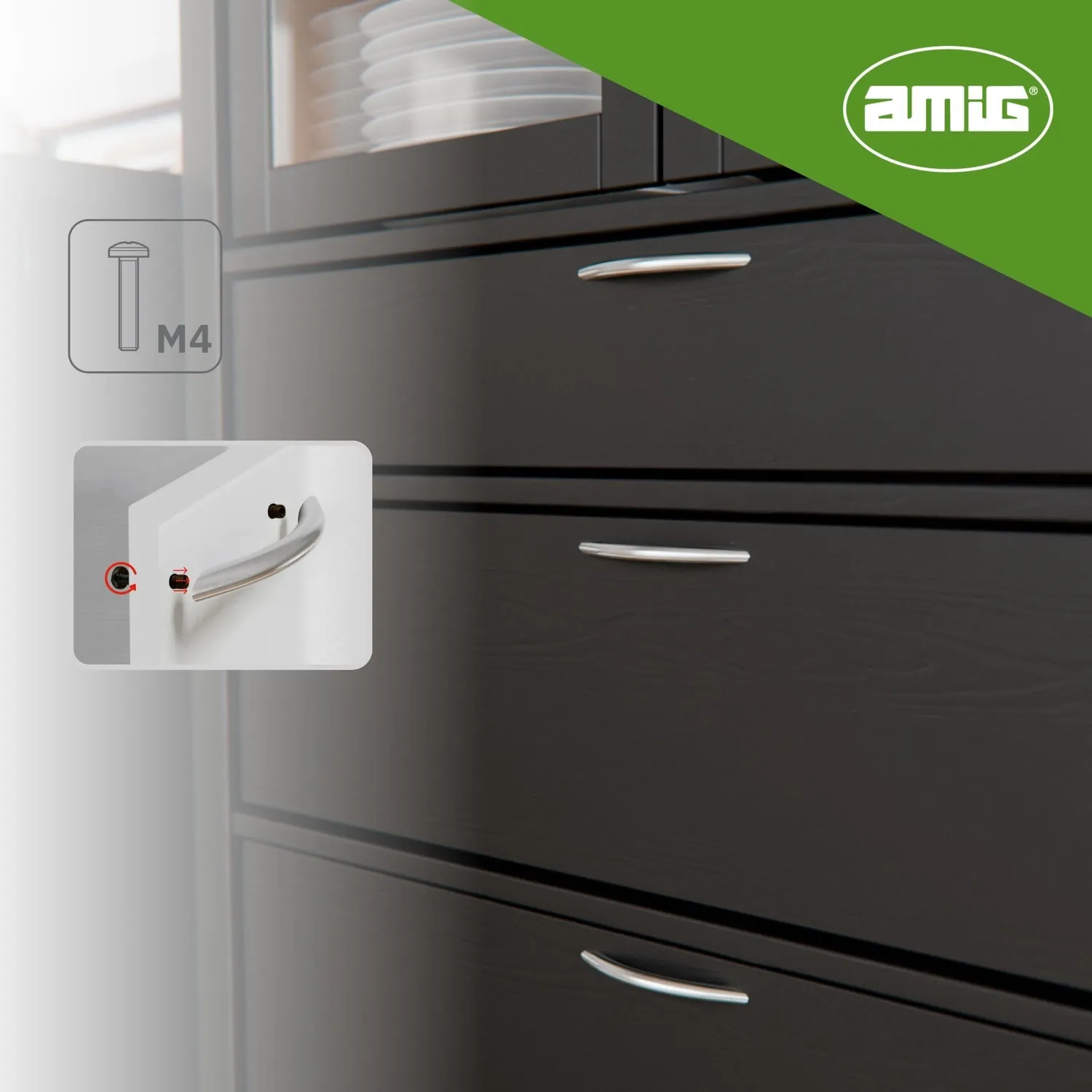 Amig 831 maniglia mobili 96 mm nichel spazzolato 2 pezzi