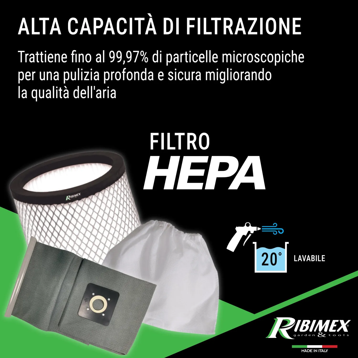 Ribimex Perfetto aspiracenere 20 L 1200 W con soffiante