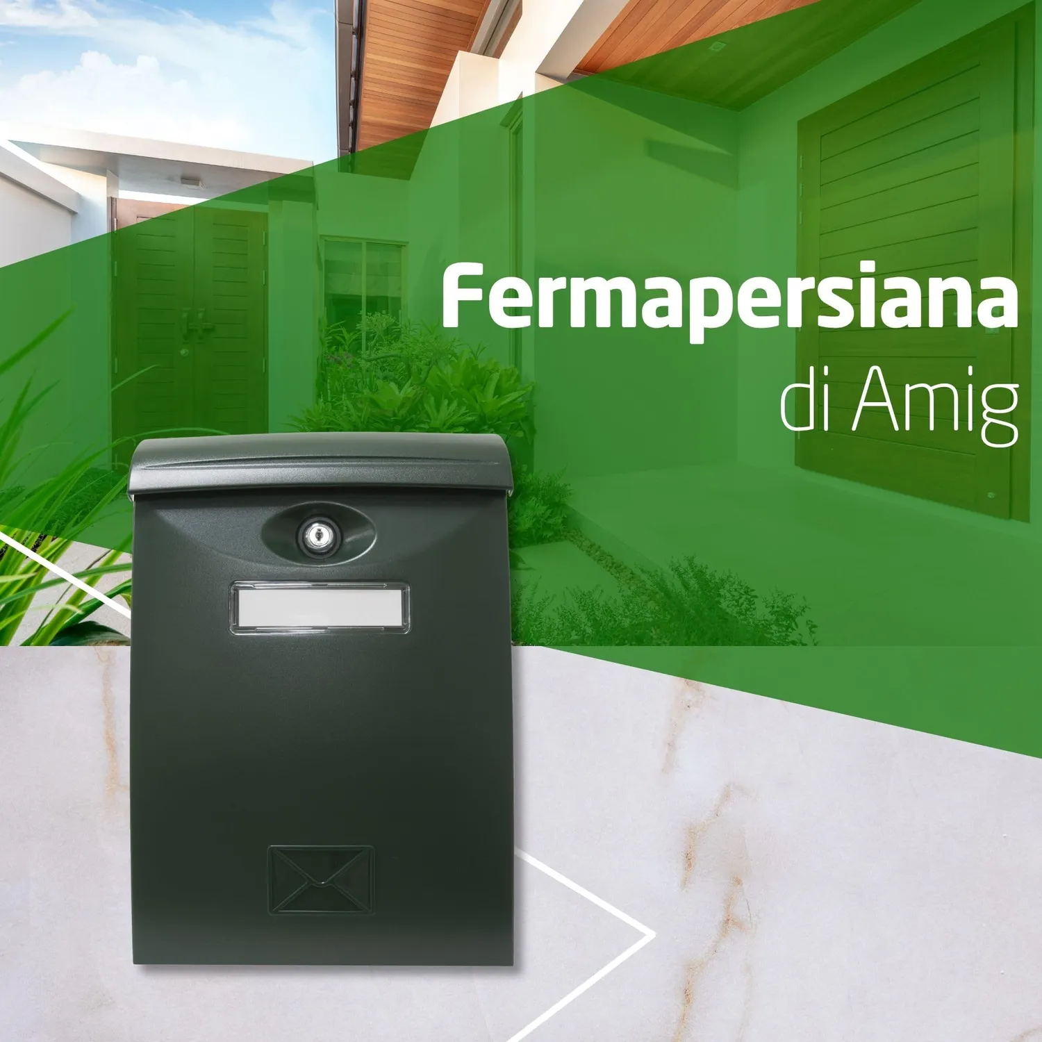 Amig Modello 7 cassetta postale verde plastica 34,5 cm