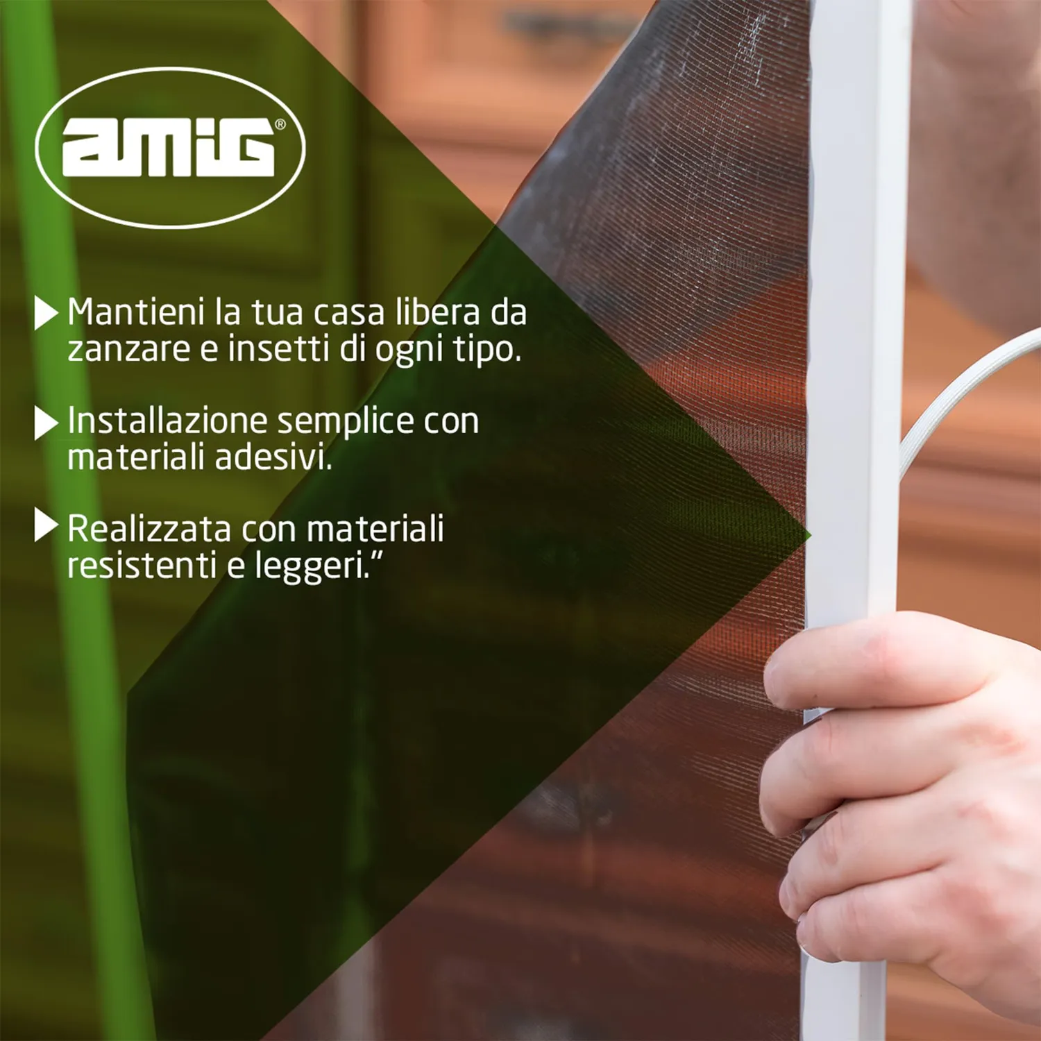 Amig Telo Zanzariera Fibra Vetro 120x300 cm Nero