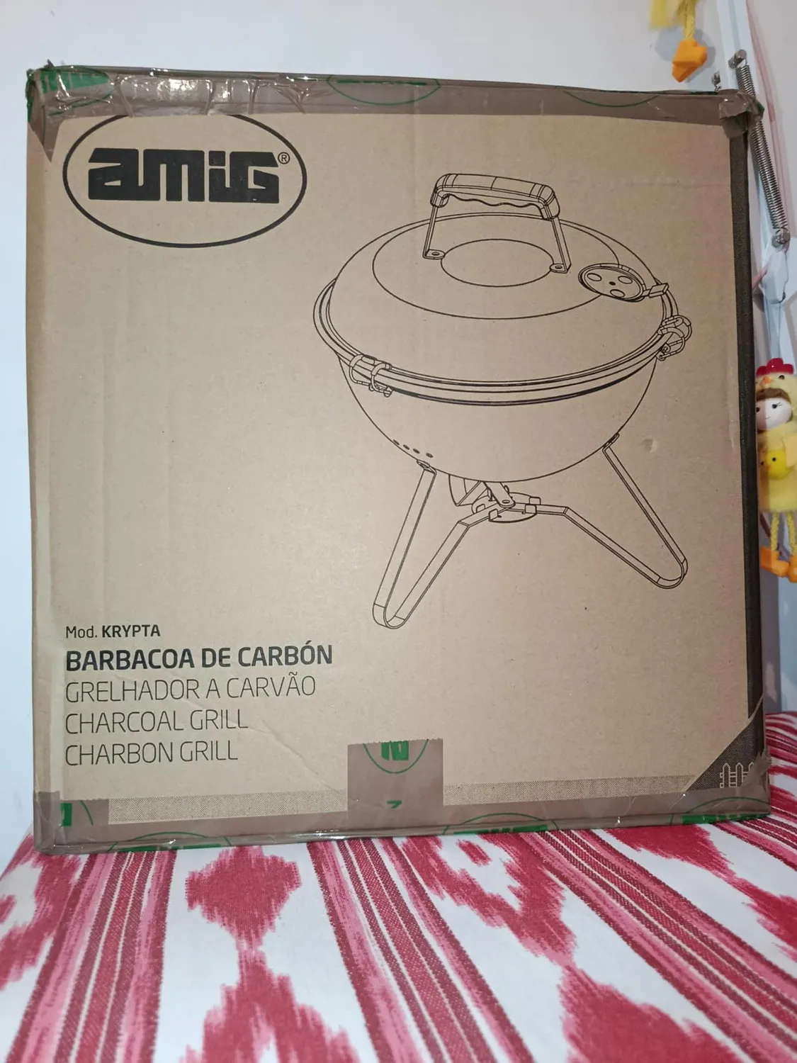 Amig Krypta barbecue carbone 37x37x45 cm nero
