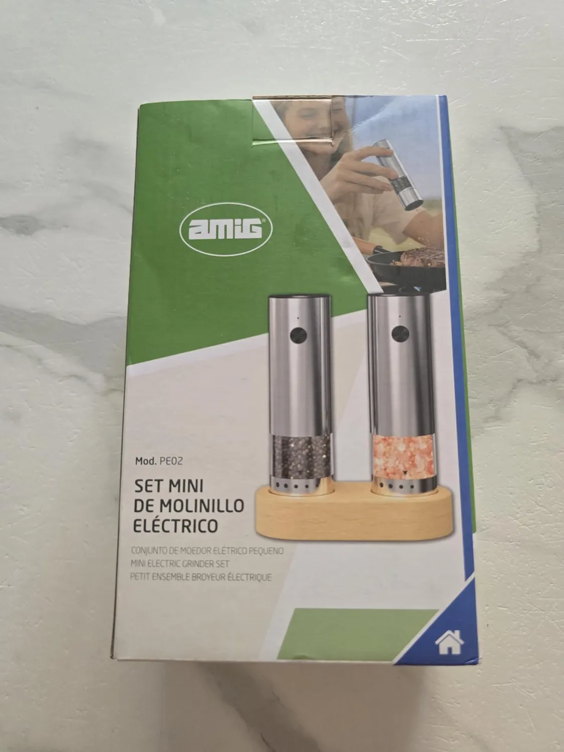 Amig set 2 macinini elettrici Maxi neri USB-C sale pepe