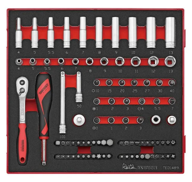 TengTools FOAM2 set bussole 1/4" 89 pezzi esagonale