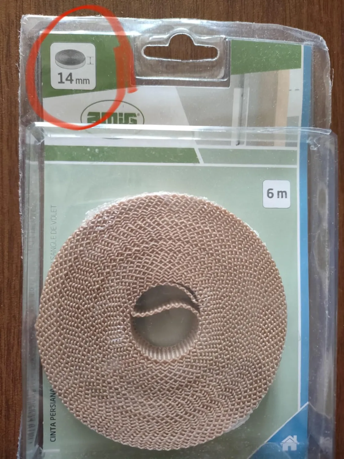Amig Nastro Avvolgitore Tapparella 20 mm x 6 m Resistente UV
