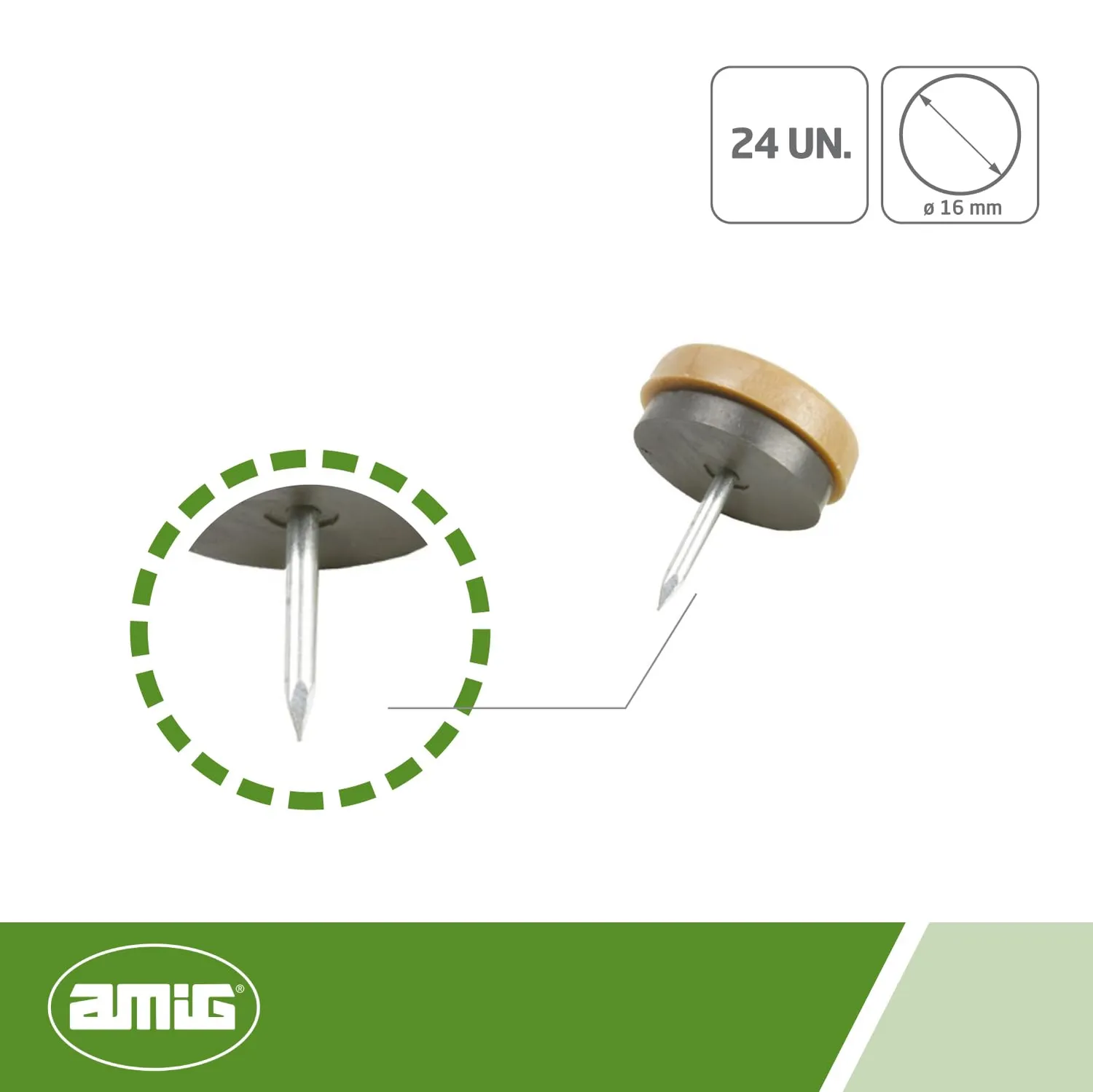 Amig 70 puntale con chiodo 16 mm marrone per gres