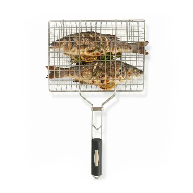 Amig AM34 griglia barbecue doppia 50x32 cm inox