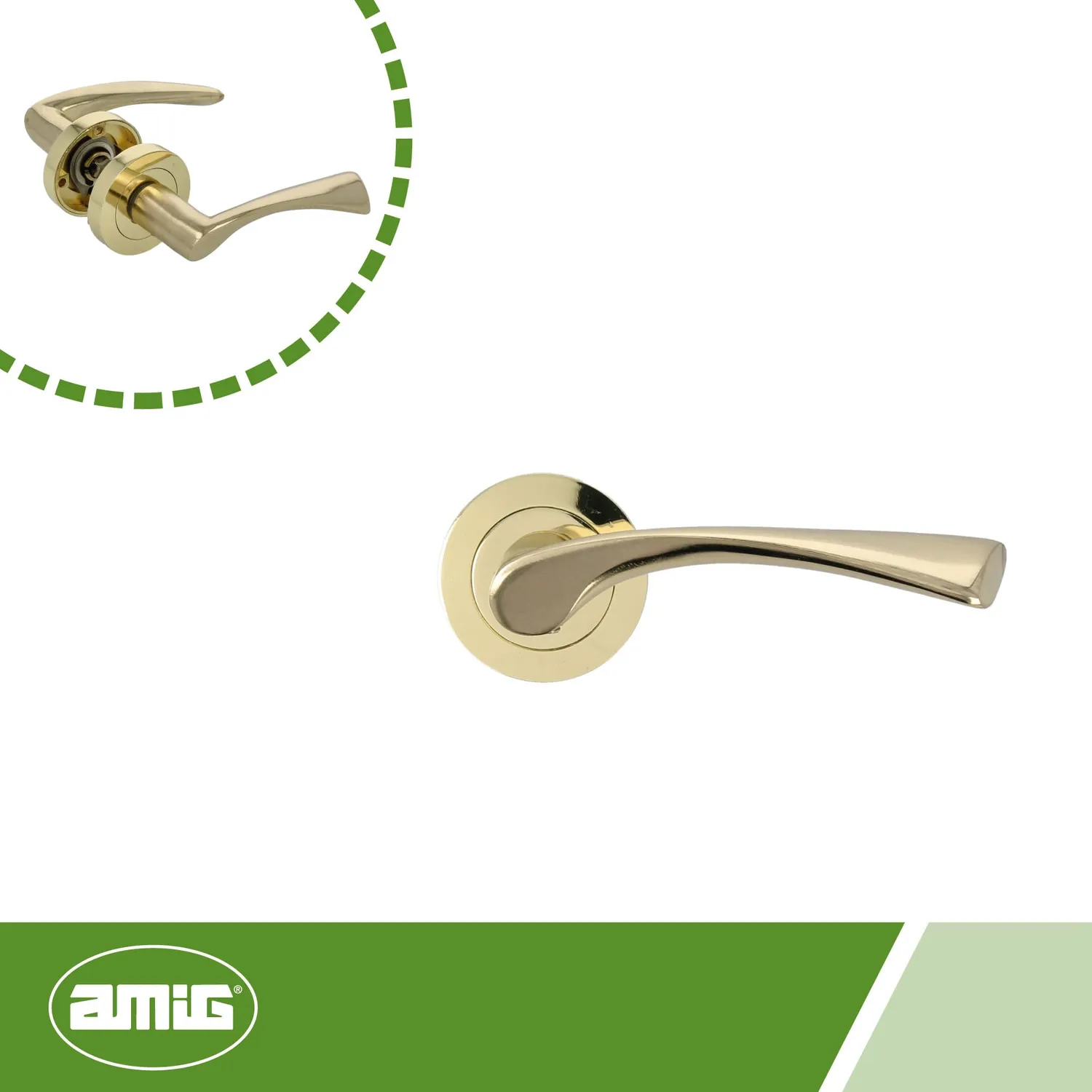 Amig maniglia passaggio ottone 55 mm con scrocco